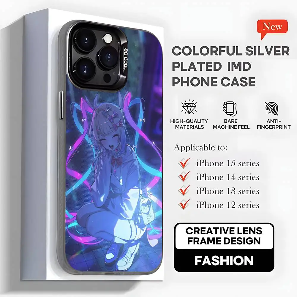 Omg Kawaii Angel-chan Capa de telefone para iPhone 16,15,14,13,12,11, Mini, Pro, MAX, plus, capa preta fosca à prova de choque