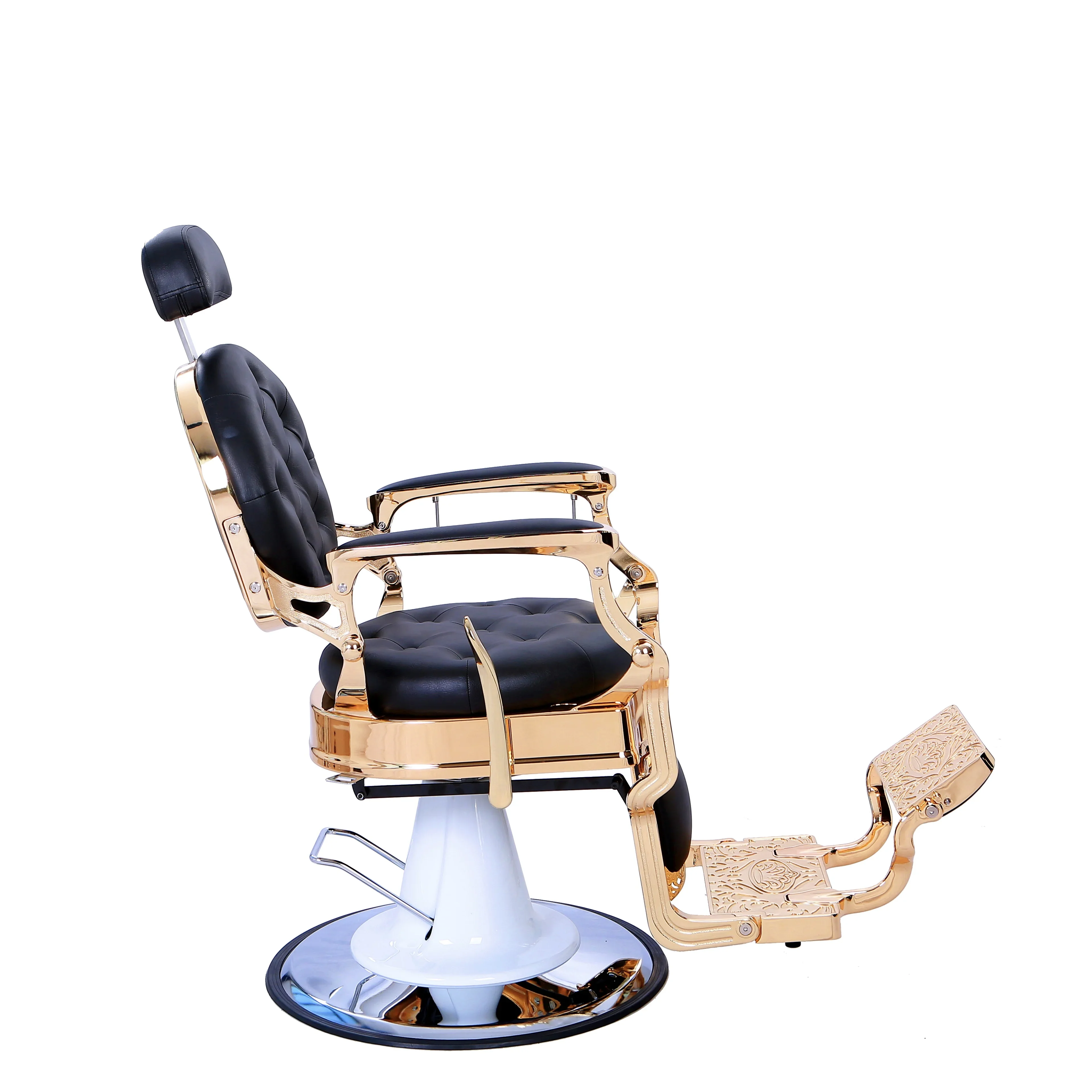 hot selling gold frame wholesale cheap soft comfortable salon furniture luxury style barber chair