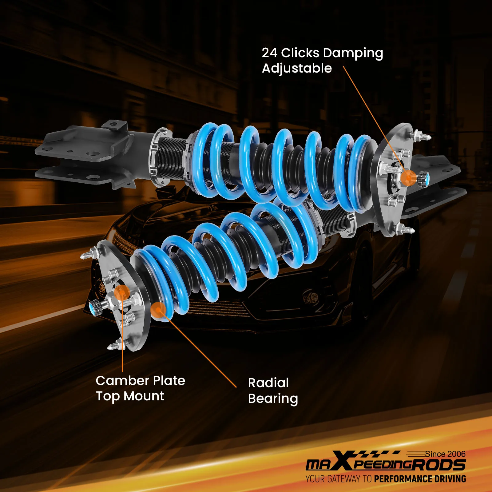 

MaXpeedingrods Racing Adjustable Coilover Shock Kit For Subaru Baja 2003-2006