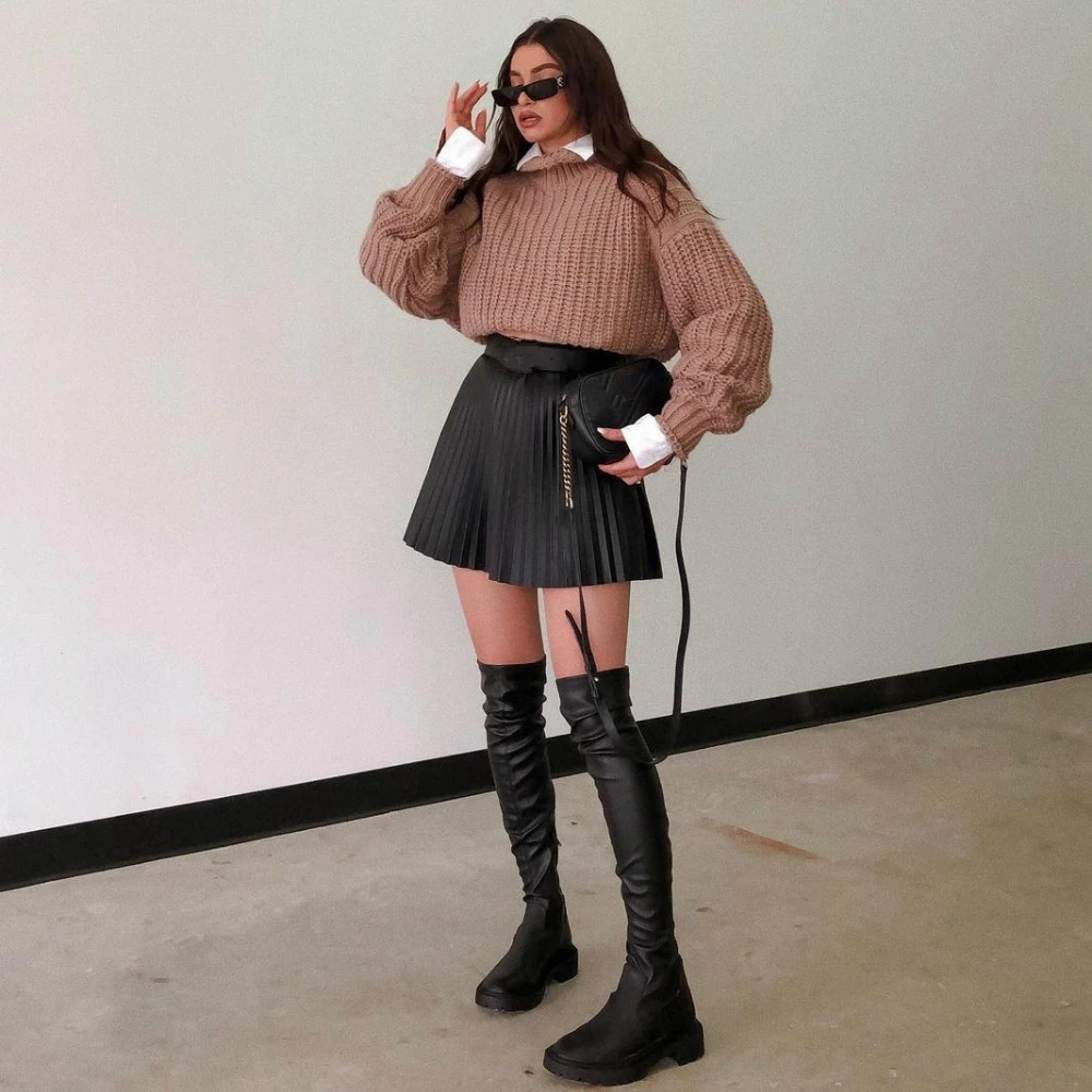 Missnight Chic Pleated Skirt Black Khaki High Waisted Sexy A-line Mini Fashion Skirts Women Streetwear Zipper 2022 Y2k Skirt