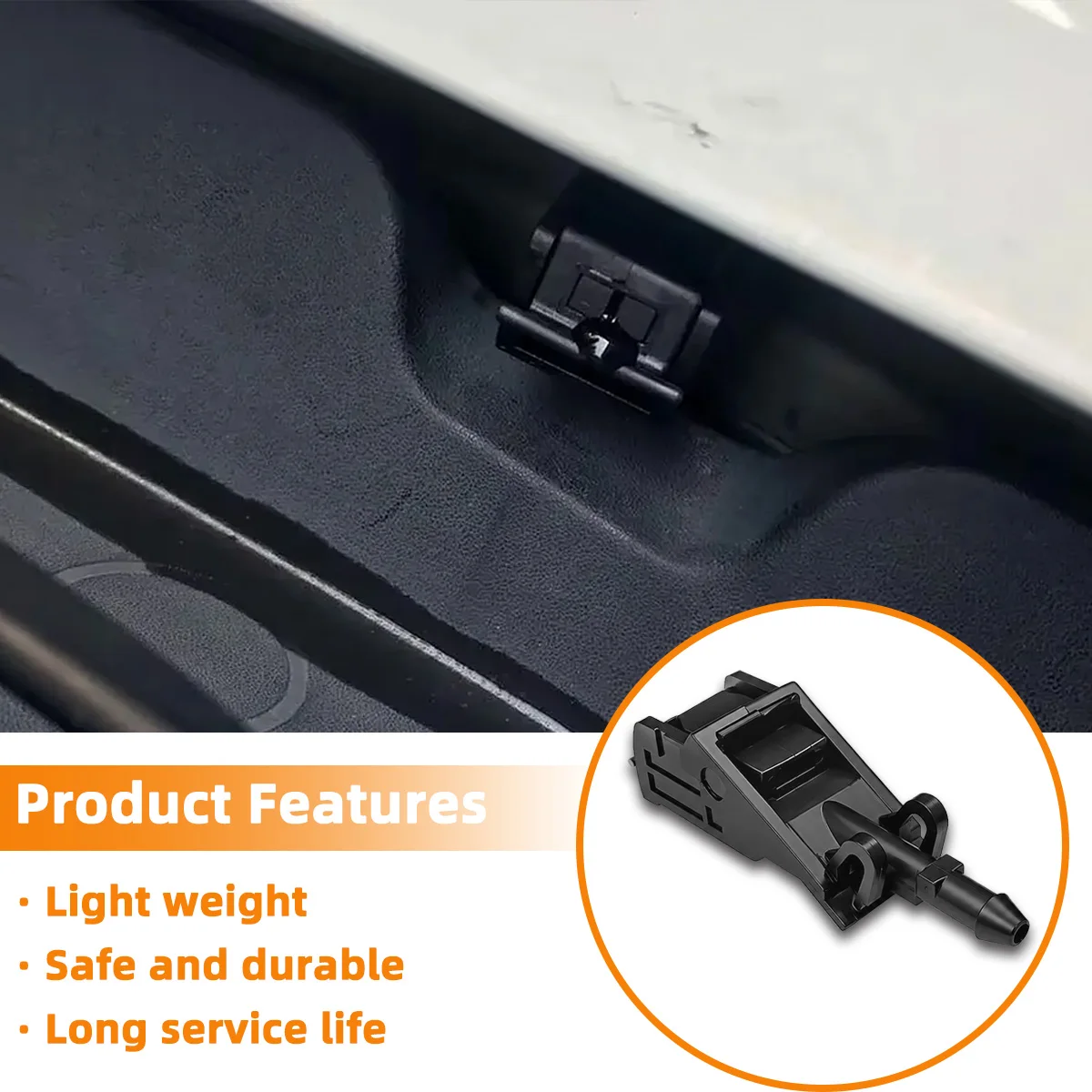 2 Stück Frontscheibenwaschdüse Scheibenwischer-Sprühdüse Wasserdüse Passend für VW Passat B5 Golf Jetta MK4 Bora Polo Beetle Seat, 6E0955985B – Detail 2