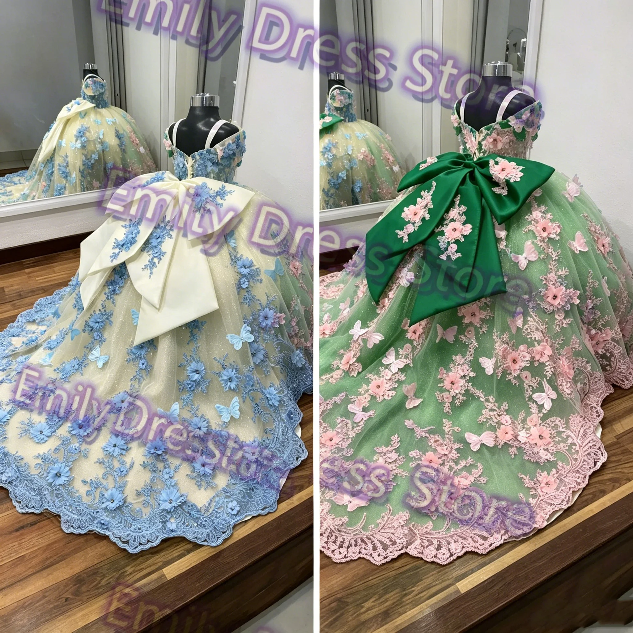 Customized Green Flower Girl Dress For Wedding Luxury Pink Lace Elegant Applique Pearls Kids Birthday Party Infant Ball Gown