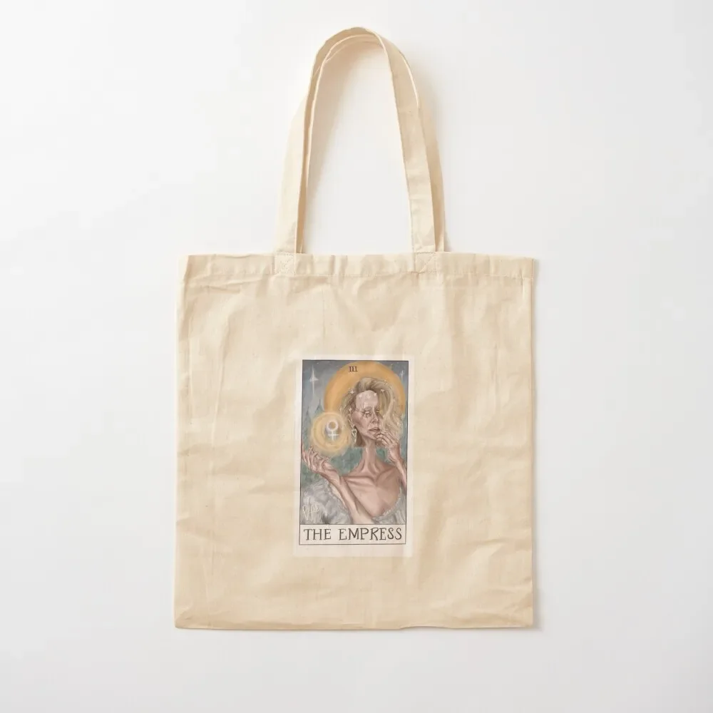 

Sarah Paulson as The Empress Tarot Card Tote Bag shoping bag university shopper bag Women's beach bags