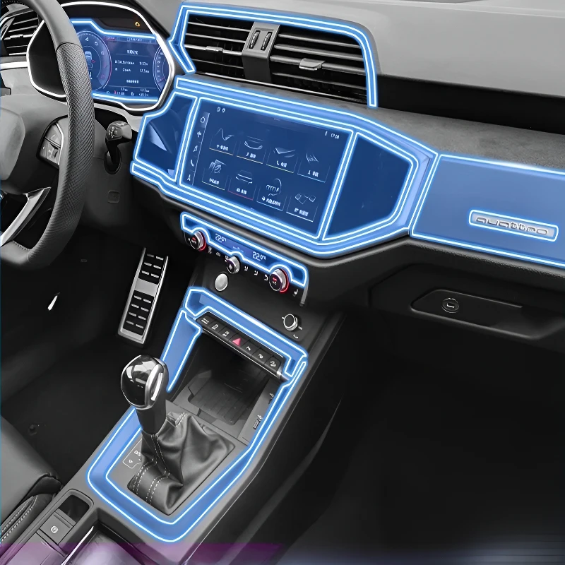 FOR Audi Q3 2019-2025 Dashboard Multimedia Navigation Transparent Anti-Scratch Protection Film Modification for