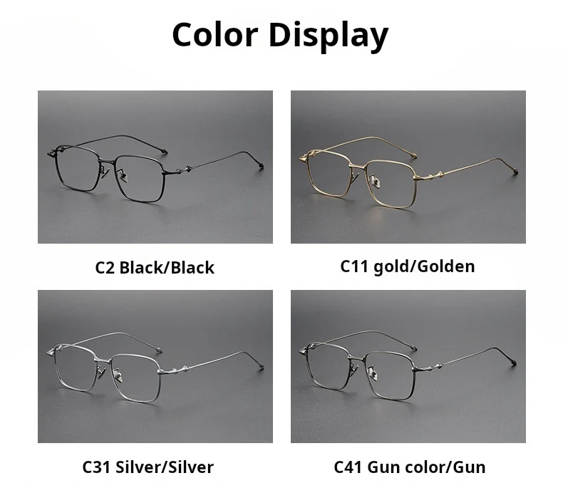 MOMOJA Retro Square Herren- und Damenbrille aus hochwertigem Titan, ultraleicht, modisch, personalisiert, Designer-Brillengestell AD702 – Detail 14