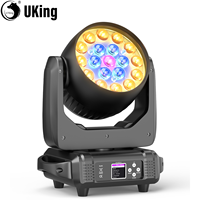 U'King 200W Beam Wash Moving Head Lights 19X15W LED RGBW Zoom Stage Lighting DXM DJ Lights For Disco Bar Party Karaoke KTV