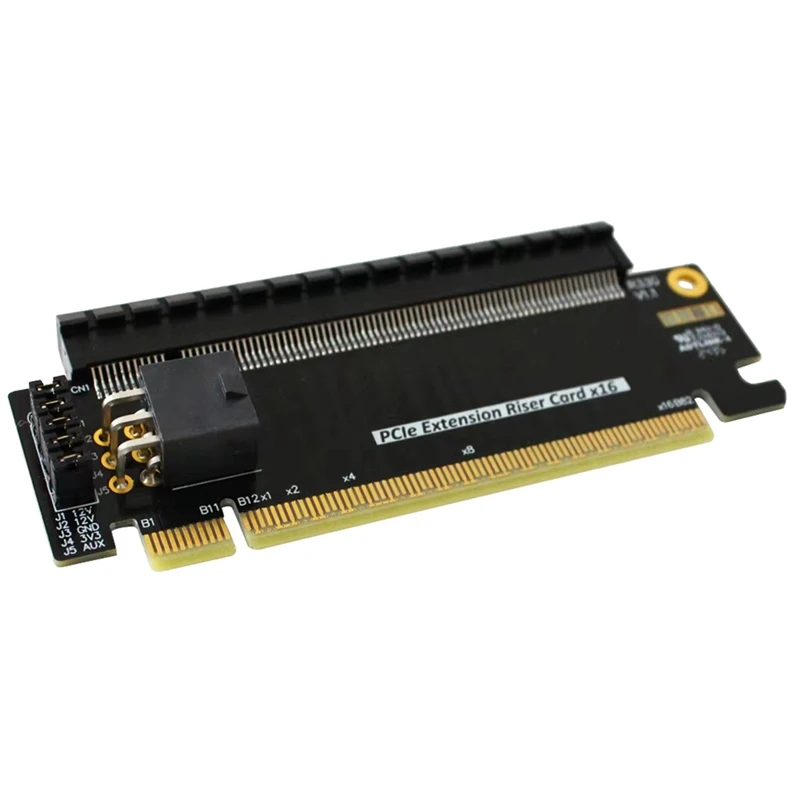 

PCI-E 5.0 X16 Half Height To Full Height Extension Riser Card Pcie5.0 X16 Test Card Support External Power Supply