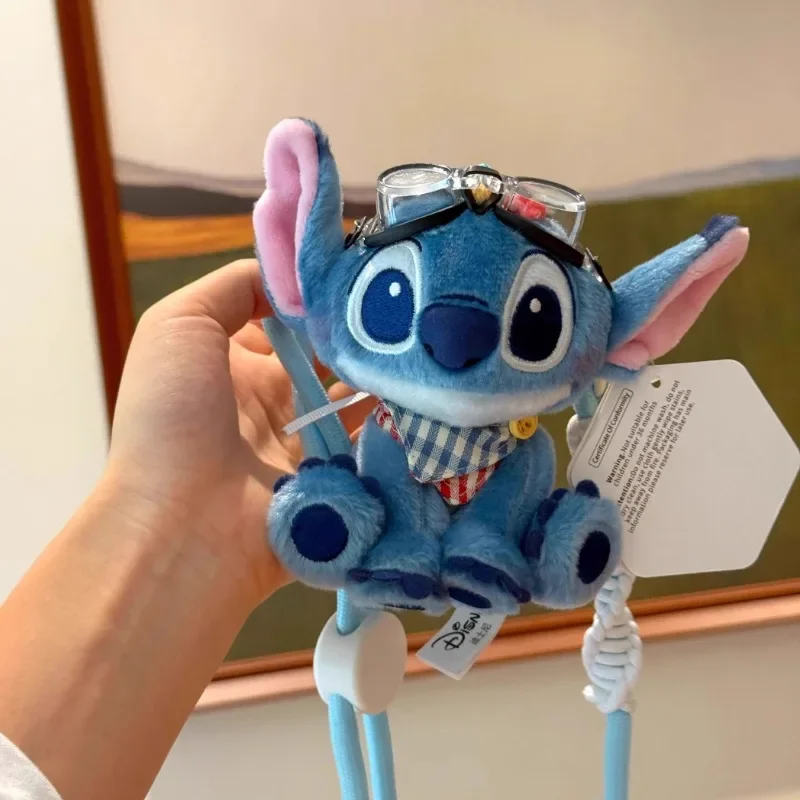 新しいかわいいディズニーステッチ携帯電話バッククリップかわいいクリエイティブ人形携帯電話ストラップ調節可能なクロスボディ女の子ホリデーギフト