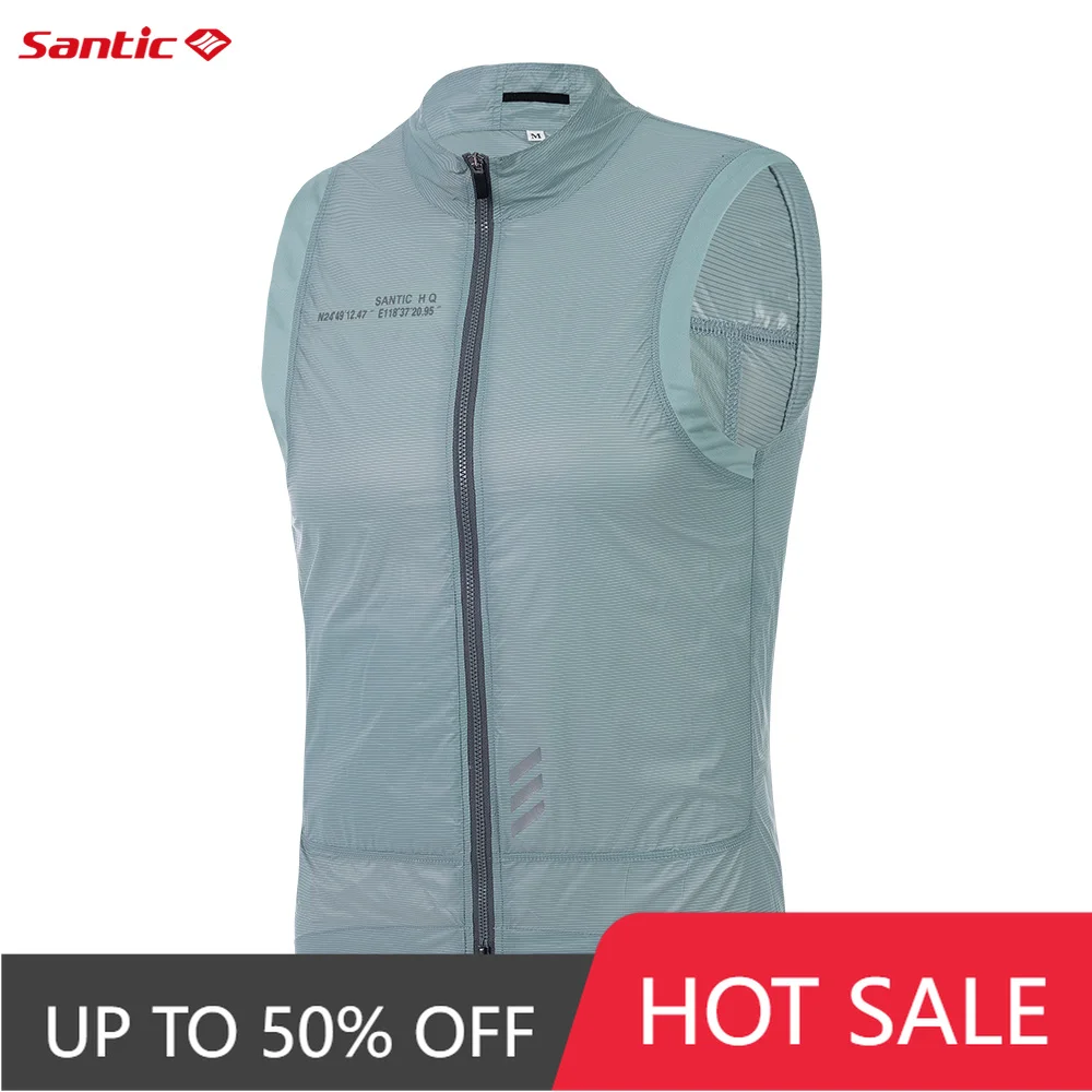 Santic Cycling Jerseys Summer Cycling Suit Vest Road Bike Ultra Light Windproof Riding Vest for Men and Women