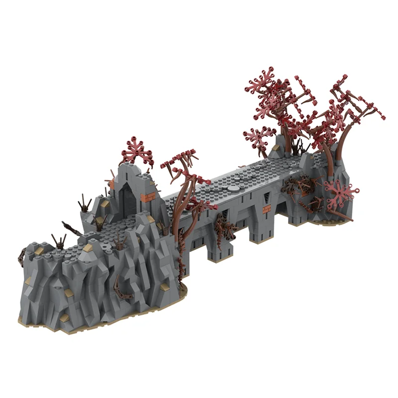 Anneaux série de films, blocs de construction Moc, modèle de montagne magique foncée, technologie, cadeau modulaire, jouets d'assemblage à monter soi-même