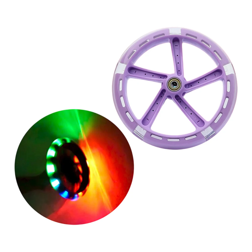 200x40mm Illuminated Wheel Replacement For Scooter PU Flashing Wheels Safe Night Visibility Feature For Outdoor Night Riding