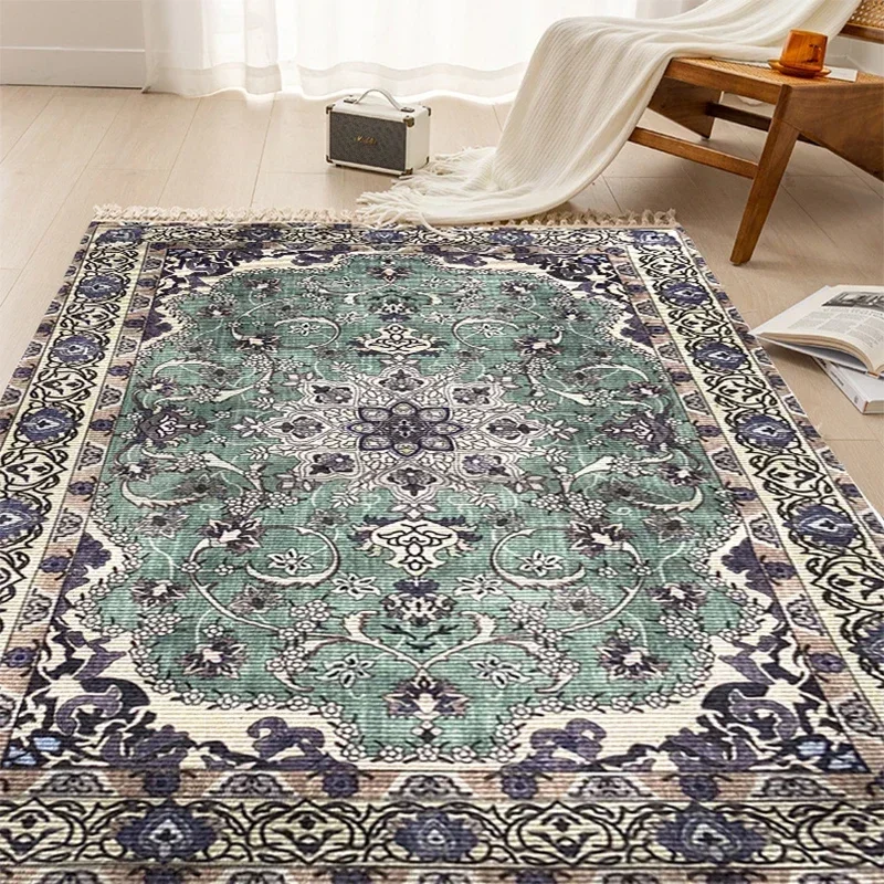 

Persia Tassel Carpet Living Room Decoration Ethnic Retro Hand-knotted Floor Mat Bedroom Decor Bedside Rug Ковер С Кисточками