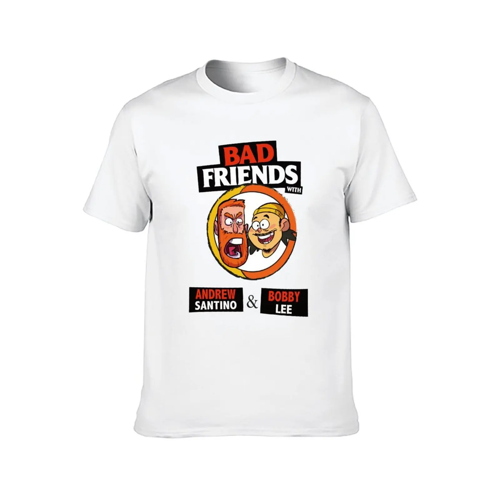 الأصدقاء السيئة بودكاست-بوبي لي-أندرو سانتينو تي شيرت تي شيرت شخصية القطن تي شيرت رجل تي شيرت #2