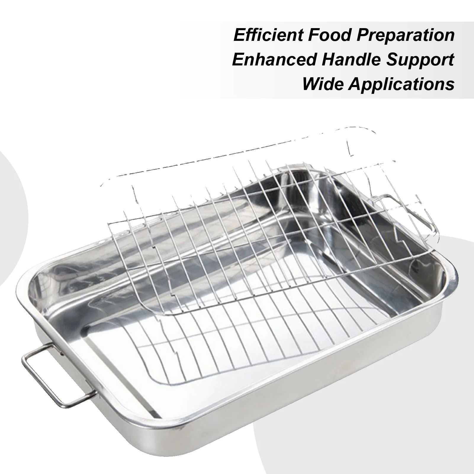 

Stainless Steel Baking Pan Tray With Wire Rack Cake Baking BBQ Pan Tray Plate Oven Brownie Rack Cooking Roasting Grilling Tool