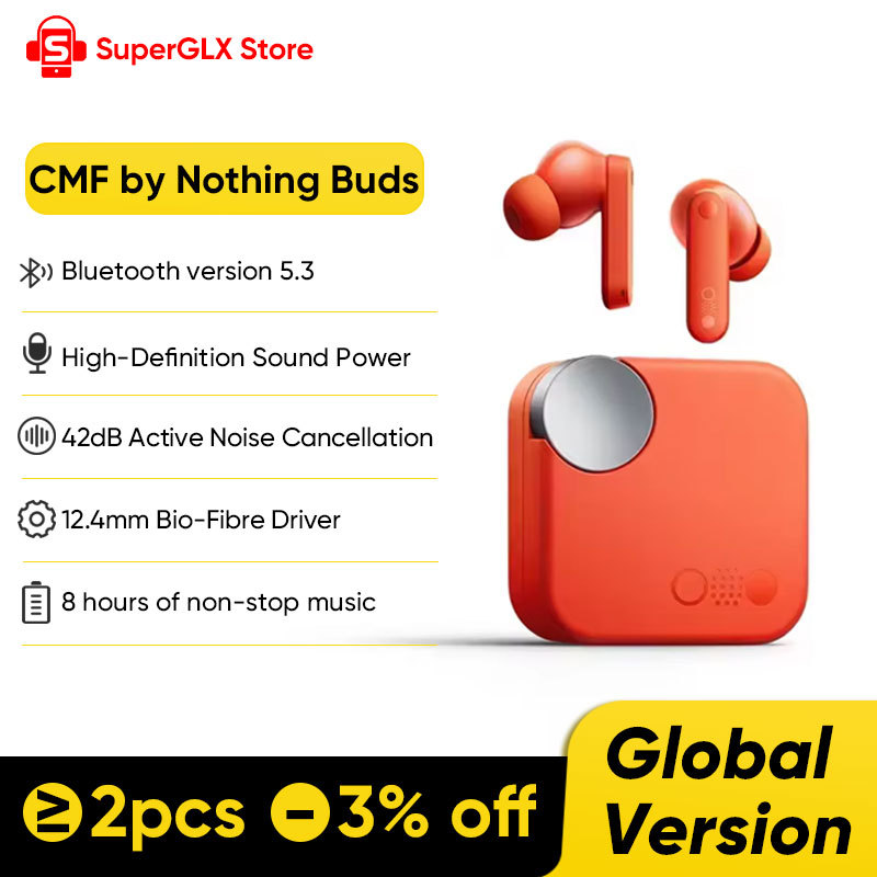  Original Global Verison CMF by Nothing Buds with 42 dB ANC Active Noise Cancellation with Transparency Mode IP54 Bluetooth 5.3 