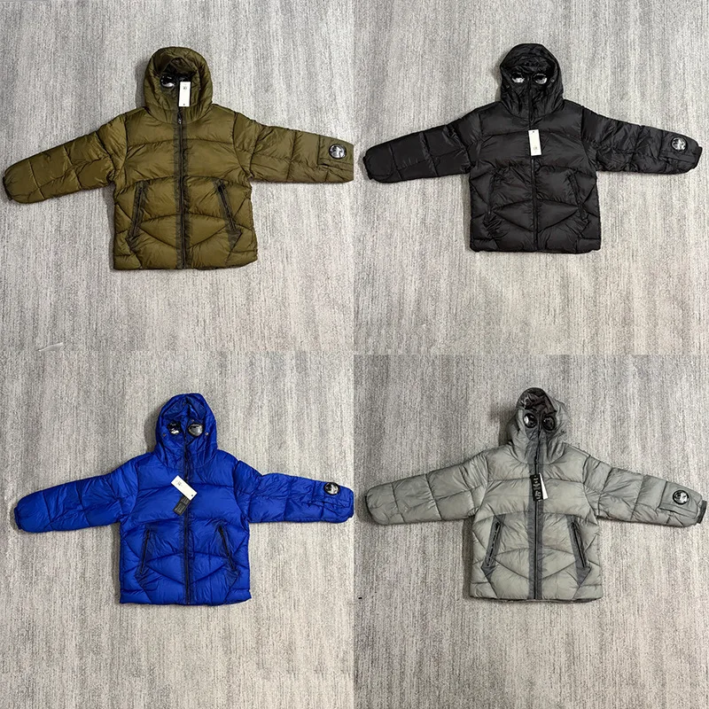

Men's Outdoor Climbing Hooded Jacket Thickened Cotton Warm Street Style C.P Lens Badge Embroidery Casual Loose Fit Zipper