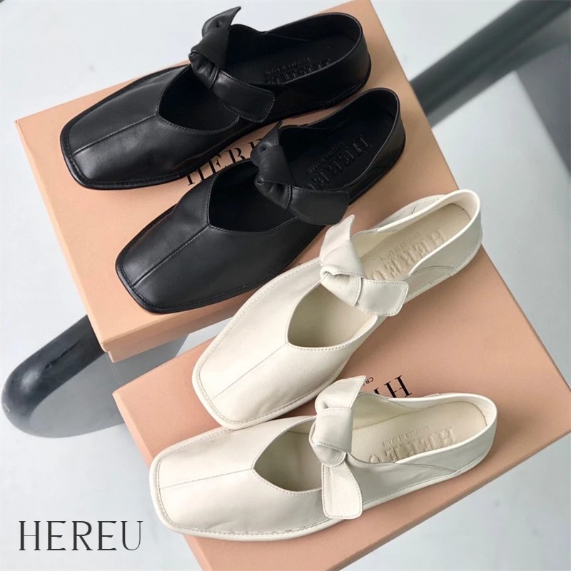 

Hereu Ballet Dance Shoes Adult Ballet Pointe Shoes Woman Zapatos Mujer French Vintage Mary Jane Flat Women's Shoes Luxury Sandal