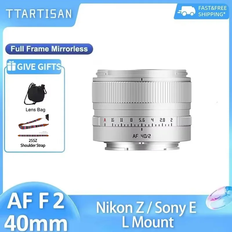 

TTArtisan 40mm F2 AF Full Frame Large Aperture Auto Focus Prime Lens for Sony E A7iii A7iv Nikon Z Z7ii Z6ii L mount Camera Lens