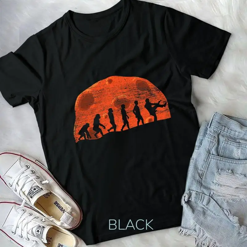 Vintage Guitarist Planet Astronomy Mars Evolution Guitar Premium Unisex T shirt
