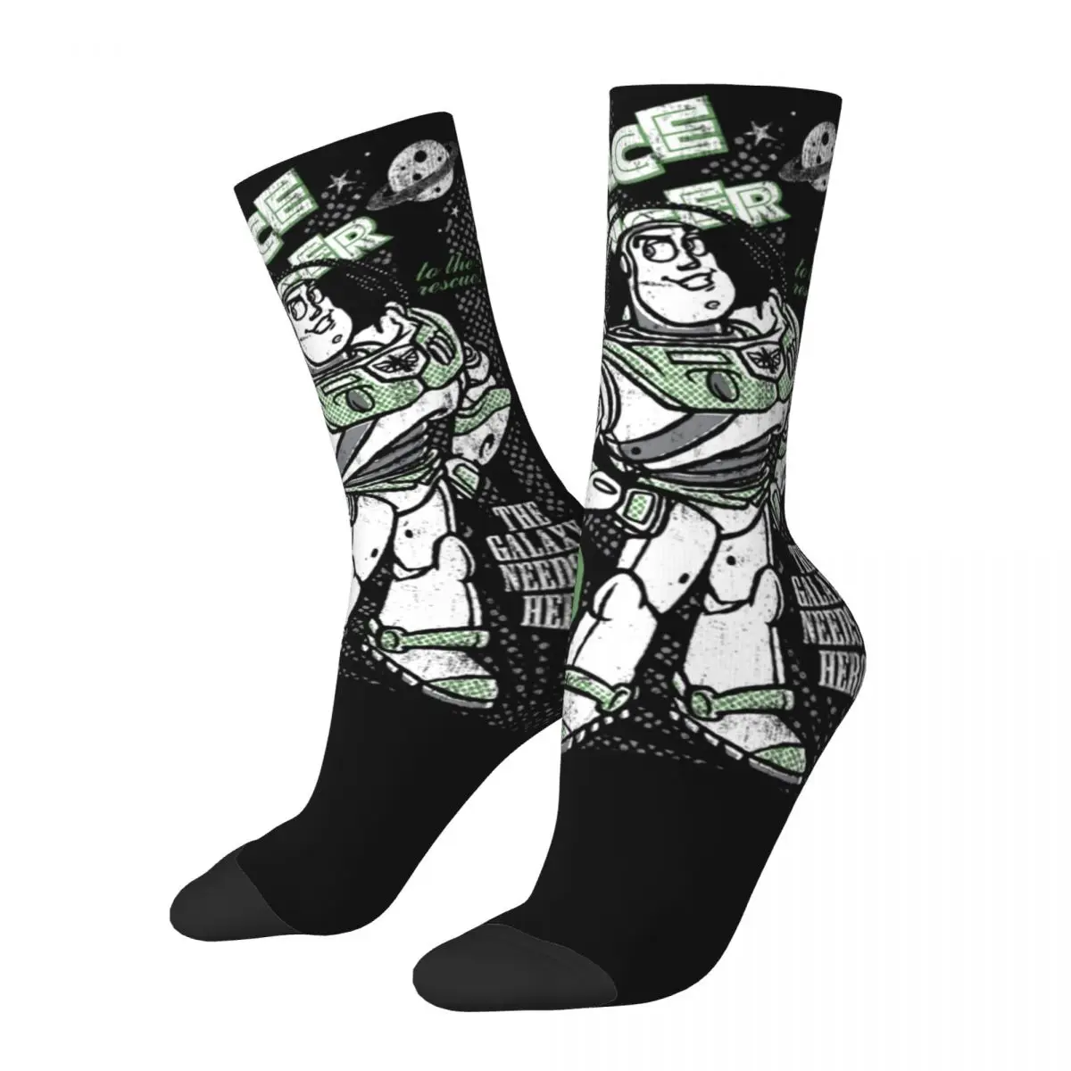 Casual Buzz Lightyear Space Ranger Toy Story Soccer Socks Polyester Long Socks for Unisex Breathable