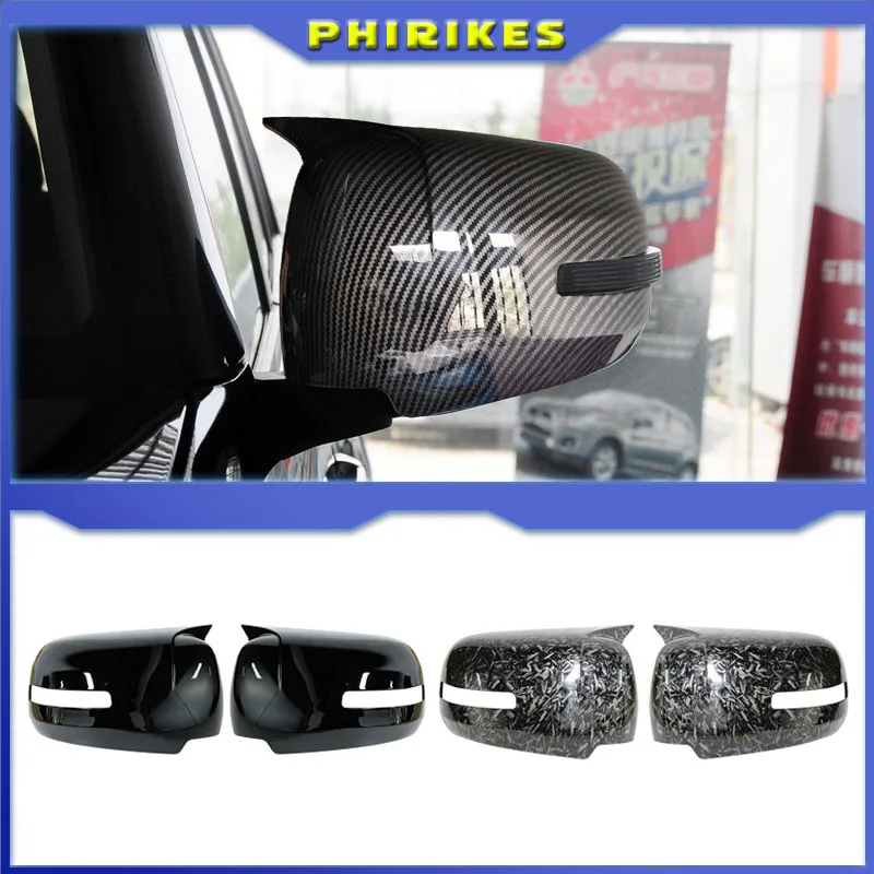 2PCS For Mitsu Pajero Sport 2009-2014 Car Rearview Side Mirror Cover Wing Cap Exterior Door Housing Shell Trim ABS Chrome