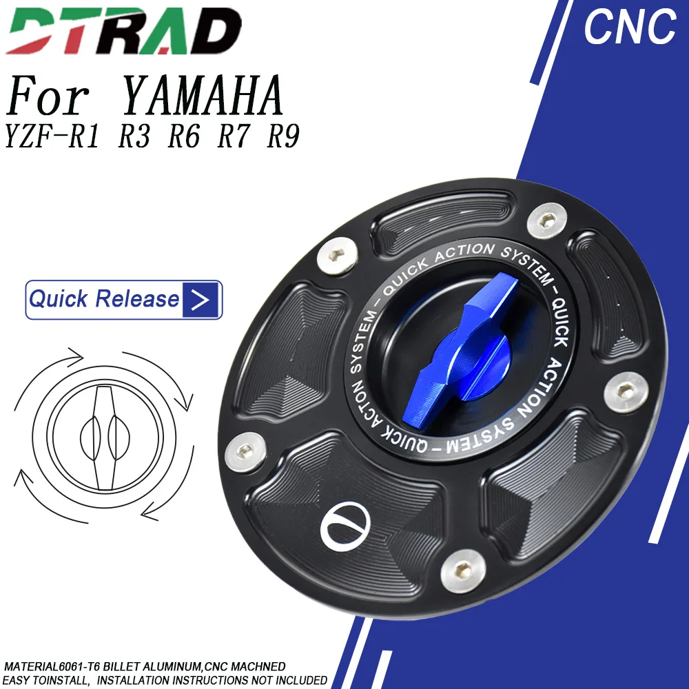 

Для YAMAHA YZF-R1 R6 R3 R7 R9 2025 YZF-R125 R15 R25 Быстросъемная крышка топливного бака мотоцикла Airbox Крышка бензобака без ключа