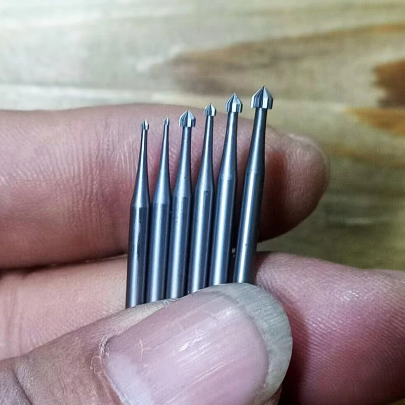 A98E-6Pcs รูปทรงกระบอกกรวยแกะสลัก Burr ชุด 3/32 นิ้ว Shank การตั้งค่าหิน Burs Lapidary ทําเครื่องมือสําหรับ Lapidary 008-023