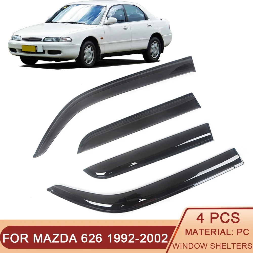 

For Mazda 626 1992-2002 Car Side Window Visor Sun Rain Guard Shade Shield Shelter Protector Cover Trim Frame Sticker Accessories