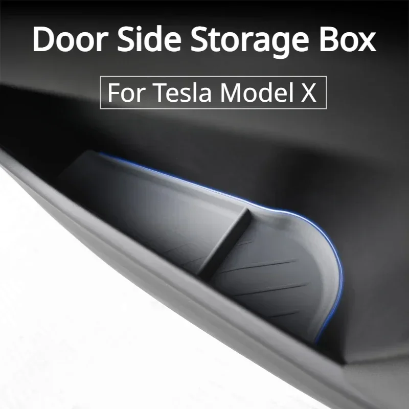 

For Tesla Model X Door Side Storage Box Car Door Handle Umbrella Tray Organizer Waterproof Silicone Pad ModelX Accessories 2023