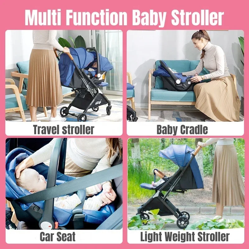 And Strollers Pushchairs Carriage Poussette  Foldable Baby Stroller 3 In 1 With  Seat