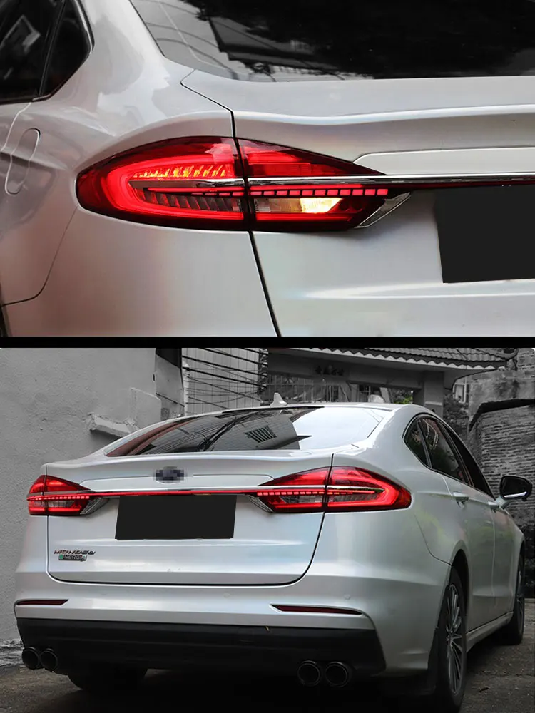 Car LED Through Trunk Taillight For Ford Mondeo 2017-2021 Rear Tail Start-up Flowing light Turn Signal Light Bar Lamp Accessorie