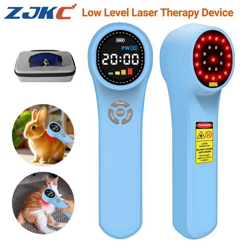 

1760mW Cold Laser Therapy Device Multi-Purpose Red Light Phototherapy Machine for Knee Shoulder Pain Relief Wound Healing Portable Home Use for Dogs Cats Humans