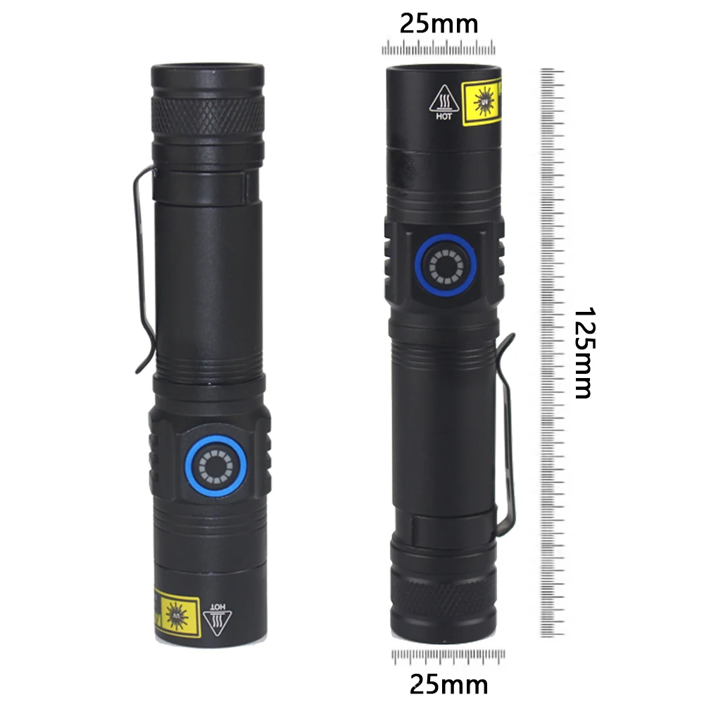 365NM UV Flashlight 5W Ultraviolet Black light Type-c Rechargeable Portable Waterproof 18650 Uv Torch linterna ultravioleta