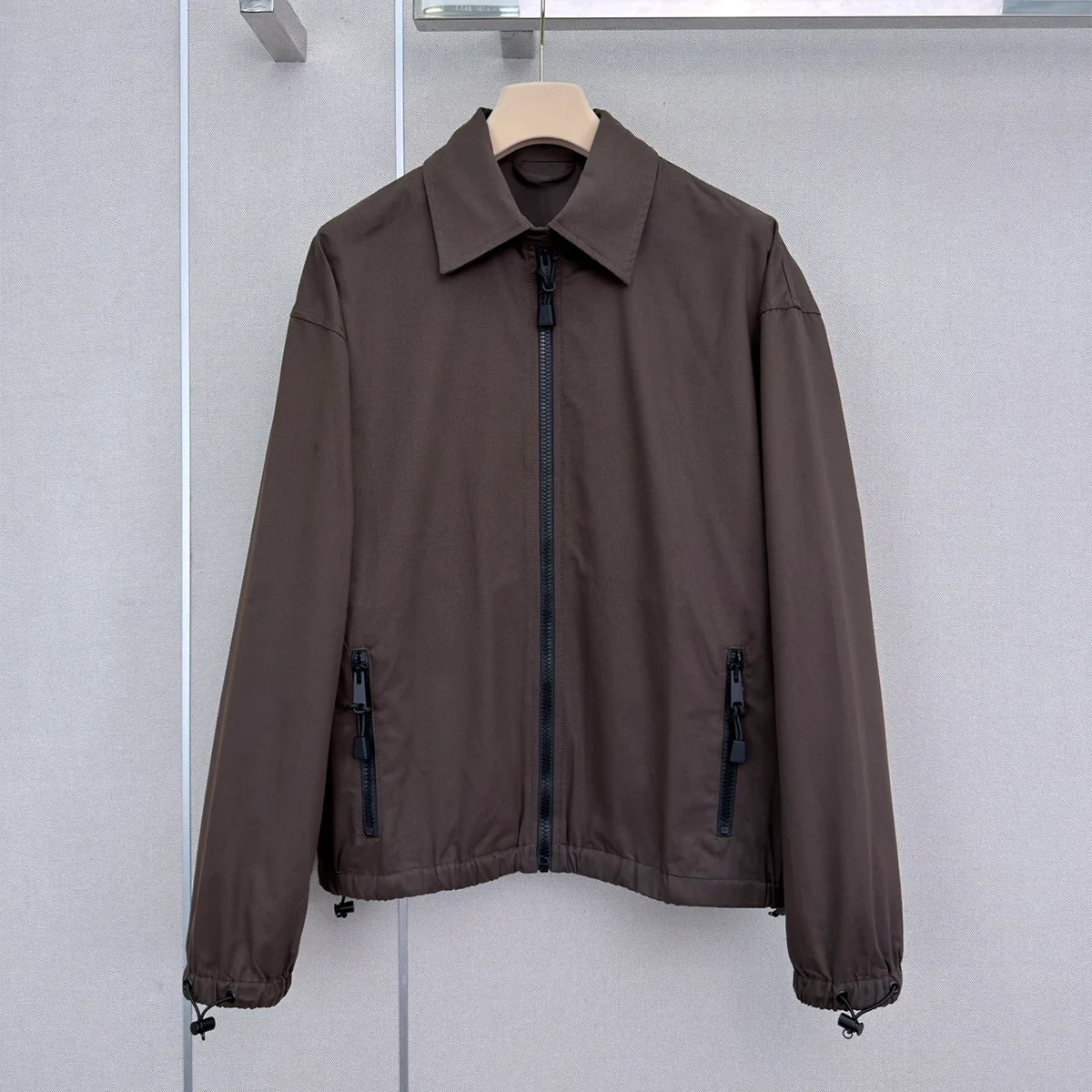 2026 High Quality New Women's Solid Color Commuter Zipper Windproof Top--hb729