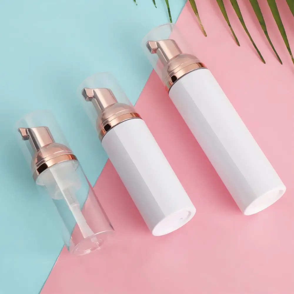 1pcs  30/50/80ml plastic foam pump bottle empty face eyelashes cosmetic bottle cleaner soap dispenser foam bottle rose gold foam