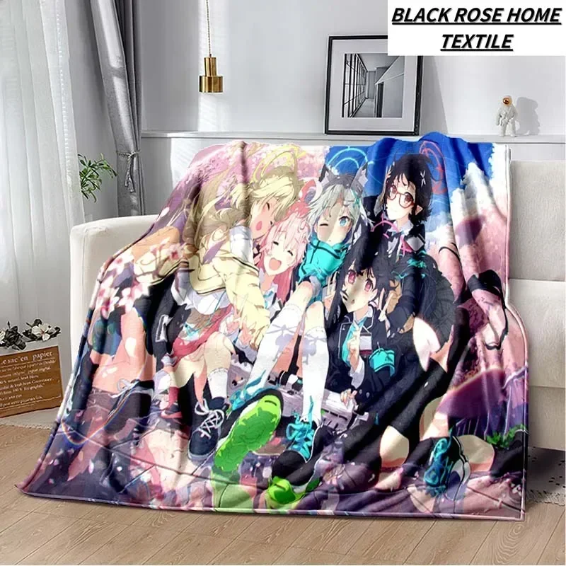 

Fashion Art Print Anime Blue Archive Blanket Living Room Sofa Kawaii Plush Sleeping Blanket Birthday Gift for Friends and Family