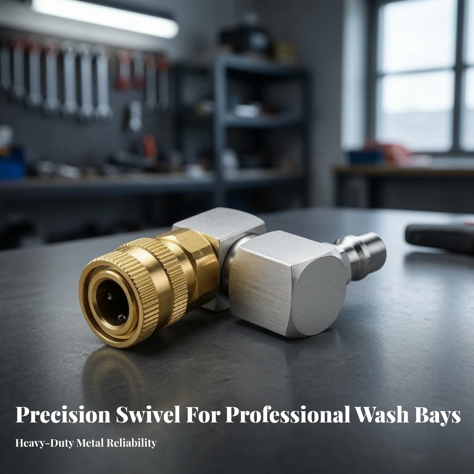 Quick Connector Elbow Compact Rotating Pressure Washer Adapter Elbow with Quick Plug Rust-Resistant for Car Wash