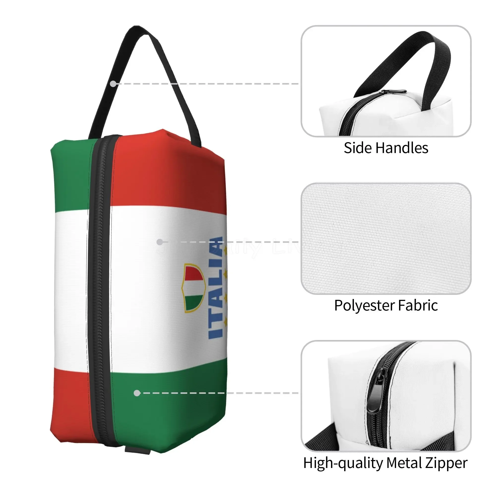 Flag of Italy Cosmetic Bag Women Large Capacity Makeup Case Italian Flag Portable Storage Toiletry Bags for Travel