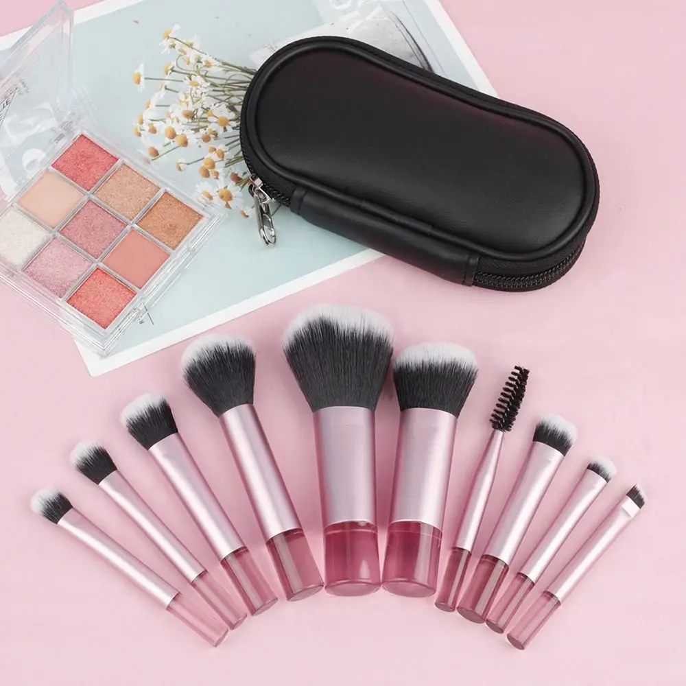 10 stuks nieuwe poeder oogschaduw foundation make-up kwastenset nylon wol professionele make-up tool mini rt blush borstel