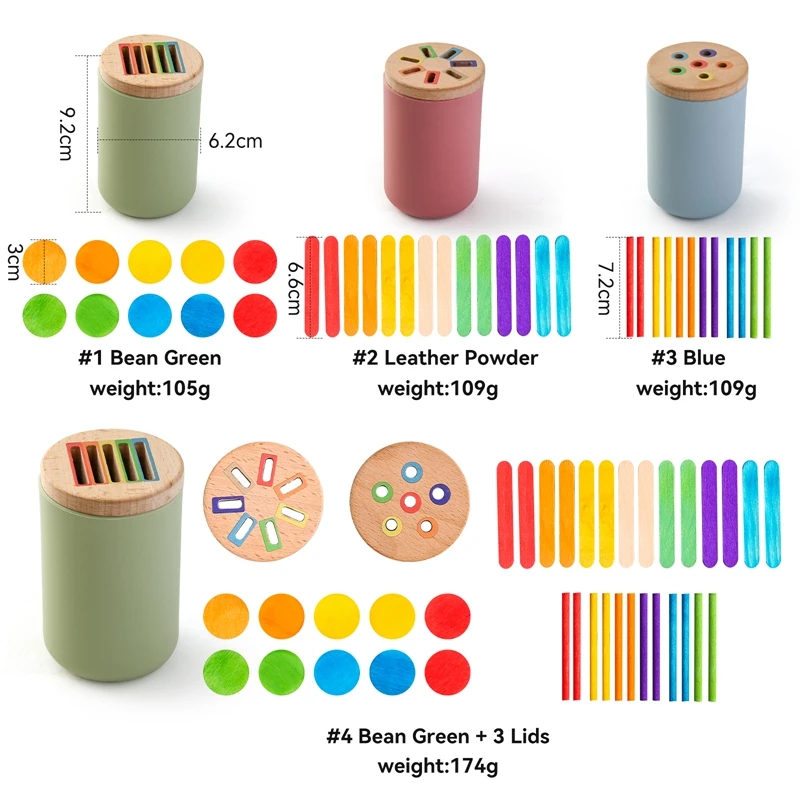 Brinquedos de correspondência de madeira montessori cor correspondência classificação vara equilíbrio brinquedos habilidades motoras finas matemática aprendizagem brinquedos educativos crianças