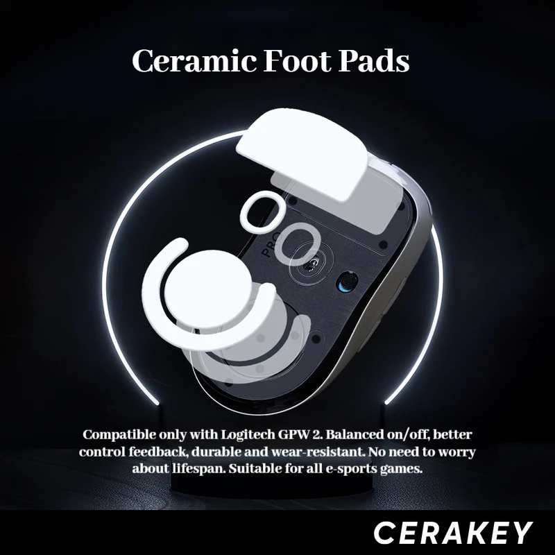 Ceramic Foot Patch For Logitech Gpw2 Mouse Foot Patch 13.3g Arc Edge Gaming Esports Smooth Start Stop Balance Game Accessories