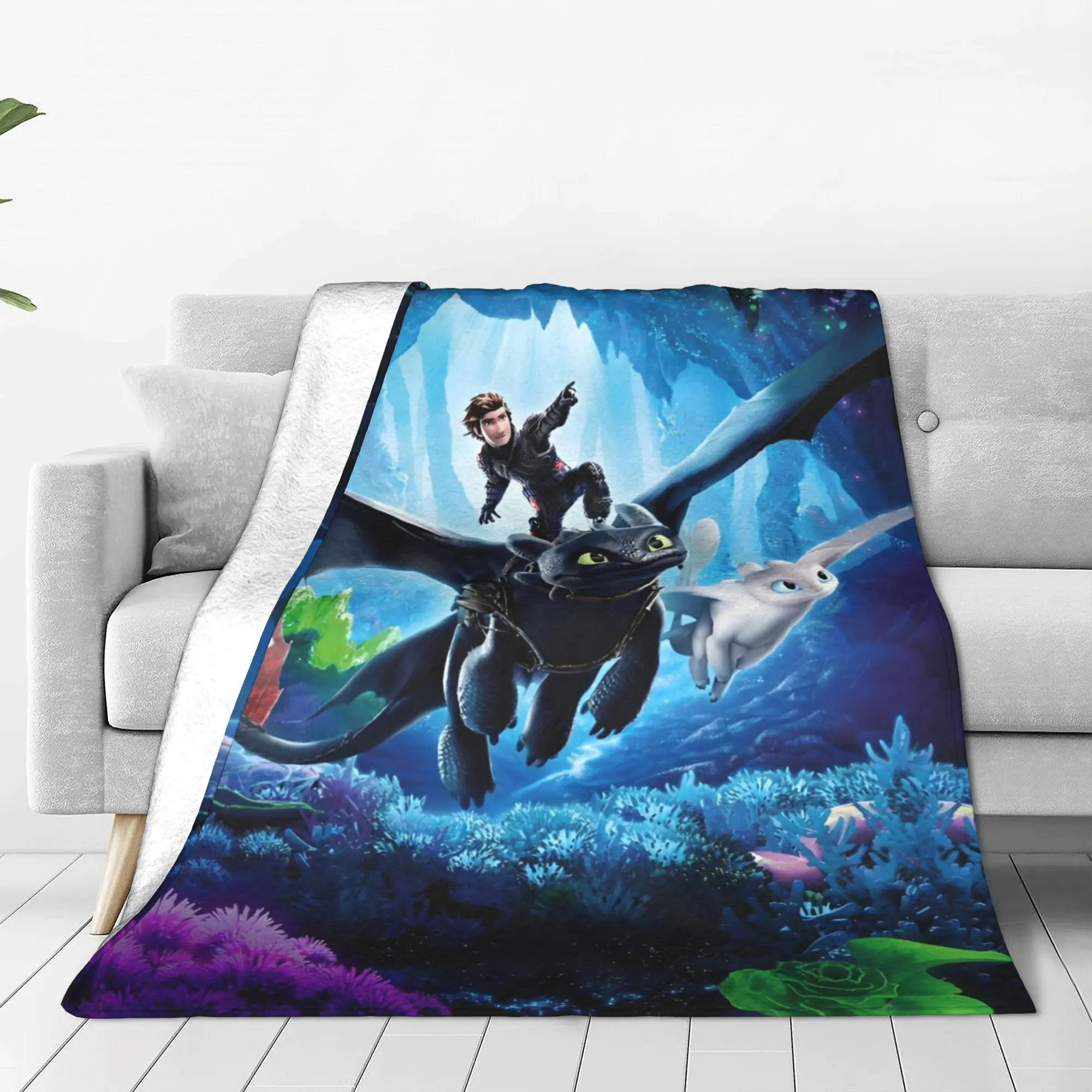 How to Train Your D-ragon Blankets  Flannel Novelty Breathable Throw Blanket for Bedspread Spring Autumn