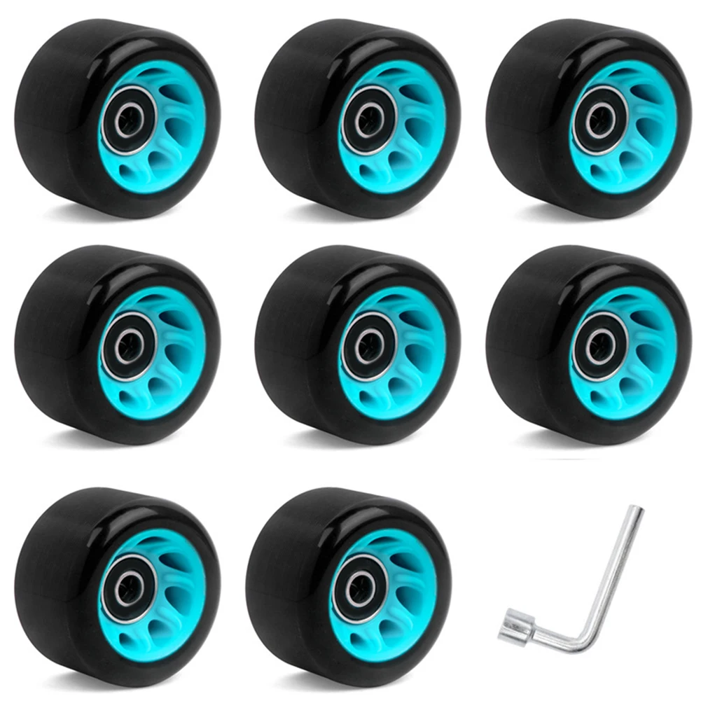 Skate Wheels Roller Skate Wheels Wheels With Wrench 58*39mm For Double-Row Roller Skates Roller Sporting Goods