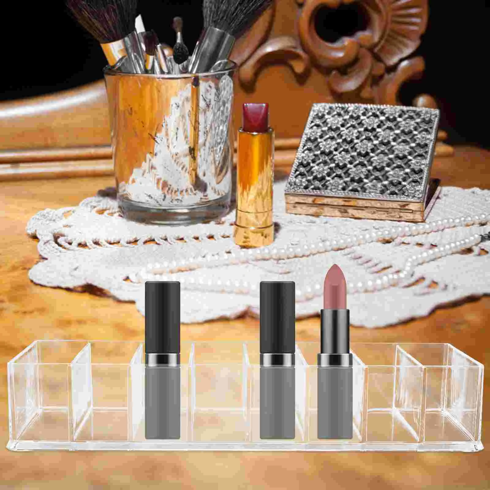 8 Grids Acrylic Makeup Brush Storage Box Lipstick ganizer Hairdressing Tool Holder Compact Display Rack Skin Care Product