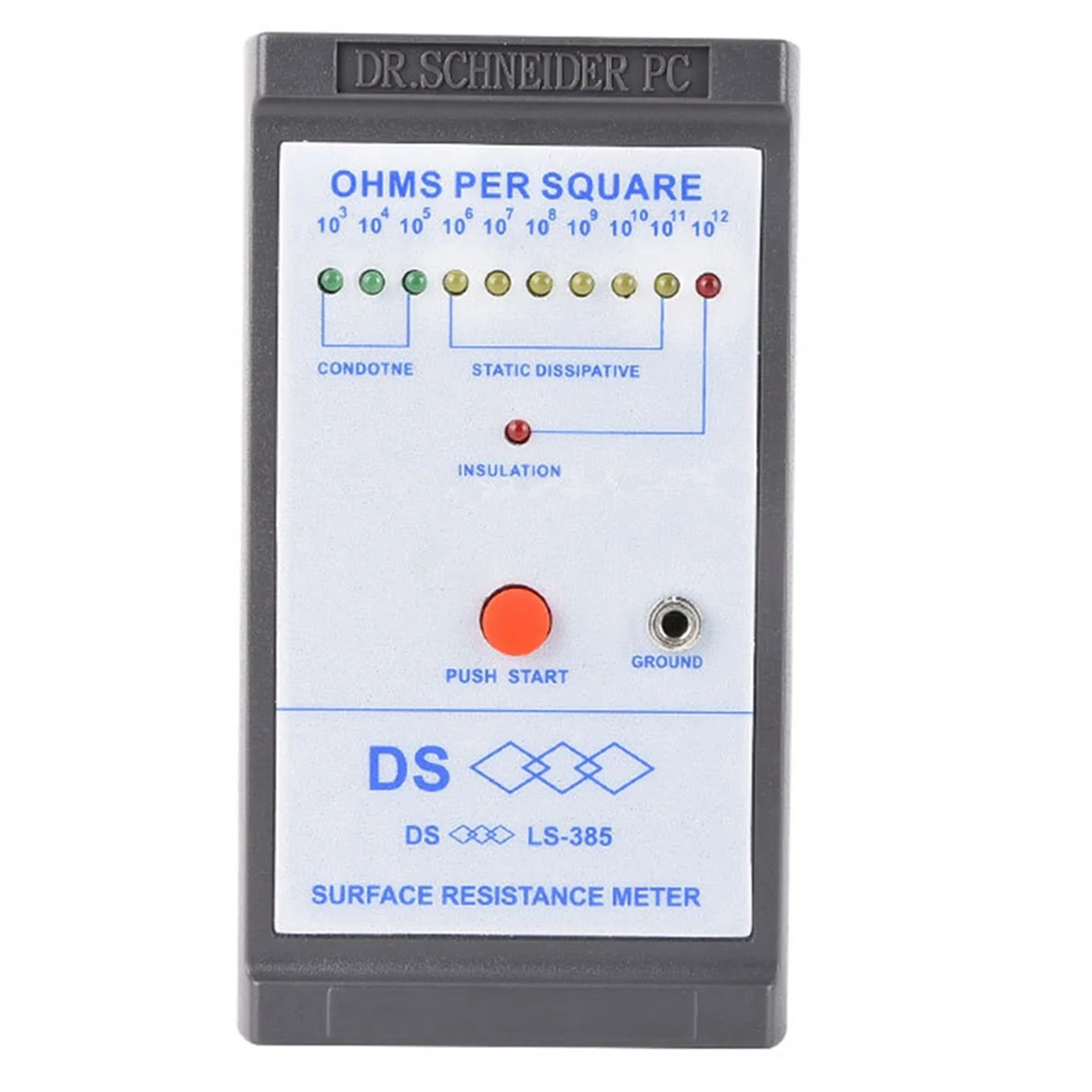 LS-385 LED Display Surface Resistance Tester Anti-Static Testing Induction Ohm Meters Resistance Test with LED Indicator