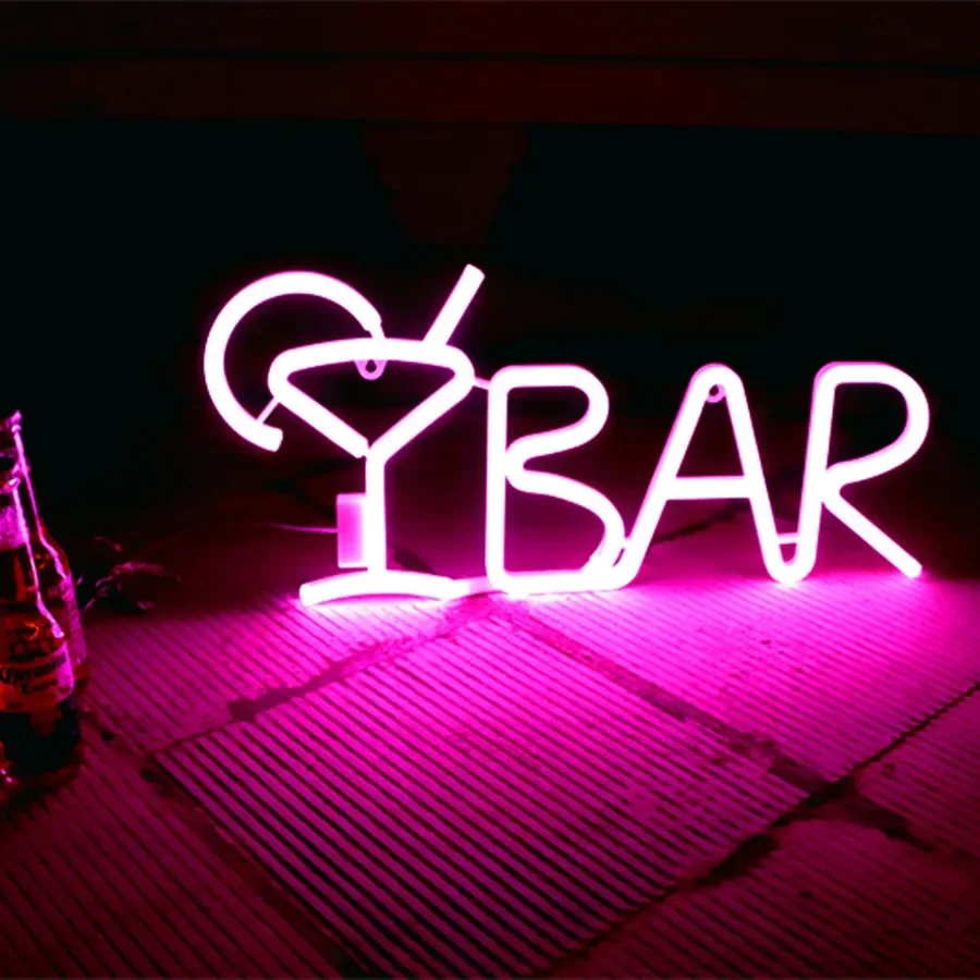 Colorful LED BAR Neon Sign Light Juice Letter Party Neon Lamp with Remote Control Wall Hanging for KTV Shop Home Art Desk Decor view 4