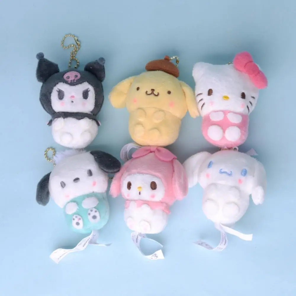 Sanrio Keychain 10Cm Hello Kitty Cinnamoroll Plush Dolls Kawaii My Melody Kuromi Purin Anime Cartoon Plushie Doll Decortoy Gifts