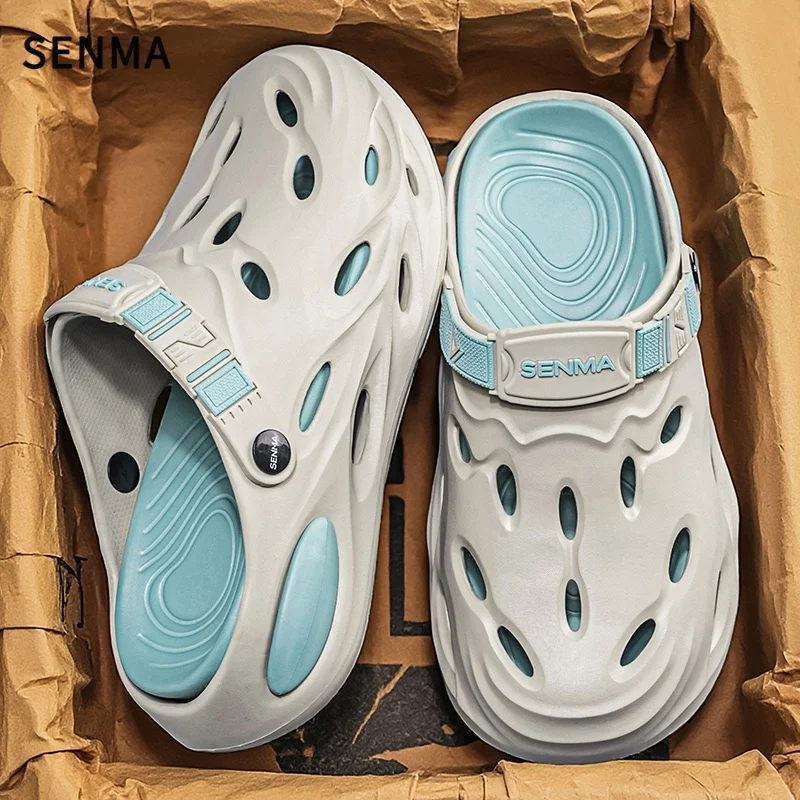 

SENMA Men's Summer Casual Hole Shoes Non Slip Lightweight Breathable Two Wearing Men's Sandals Fashion Beach Shoes Driving Shoe