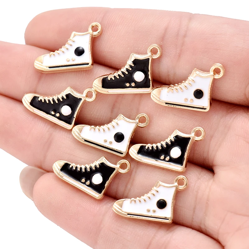 10pcs 15X10mm  drip oil enamel shoes charm for jewelry making fashion earring pendant necklace bracelet accessories diy finding