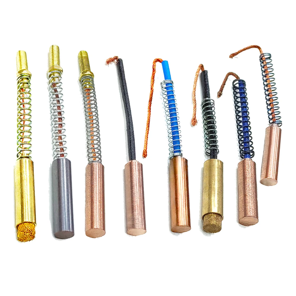6pcs Wear Resistant Carbon Brushes 10 X 25 Mm Size for General Use Electrical Equipment Maintenance